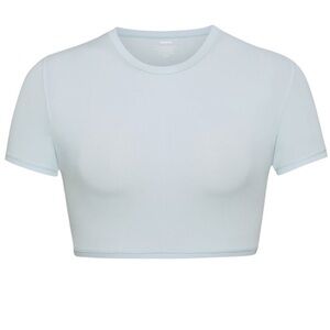 SKIMS Fits Everybody Cropped Short Sleeve Top in Sky